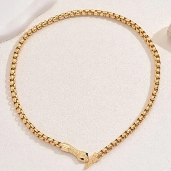 Free People Gold Snake Necklace - Picture 2 of 6